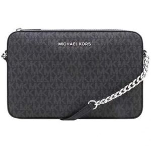 Michael Kors Jet Set Medium East West Crossbody Bag Black Signature Monogram